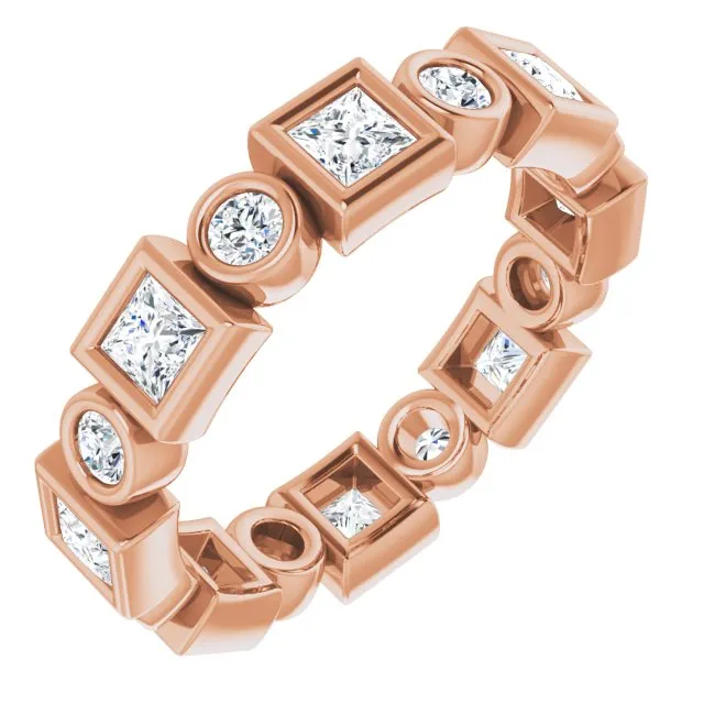 1.92 ct. Princess & Round Diamond Eternity Band