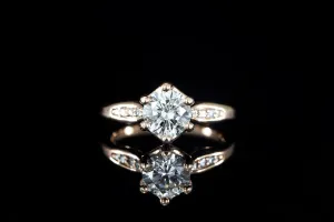 1ct Diamond 14K Rose Gold Engagement Ring