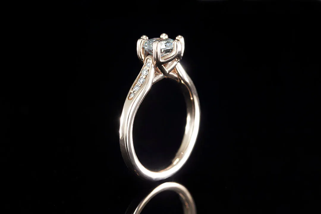 1ct Diamond 14K Rose Gold Engagement Ring