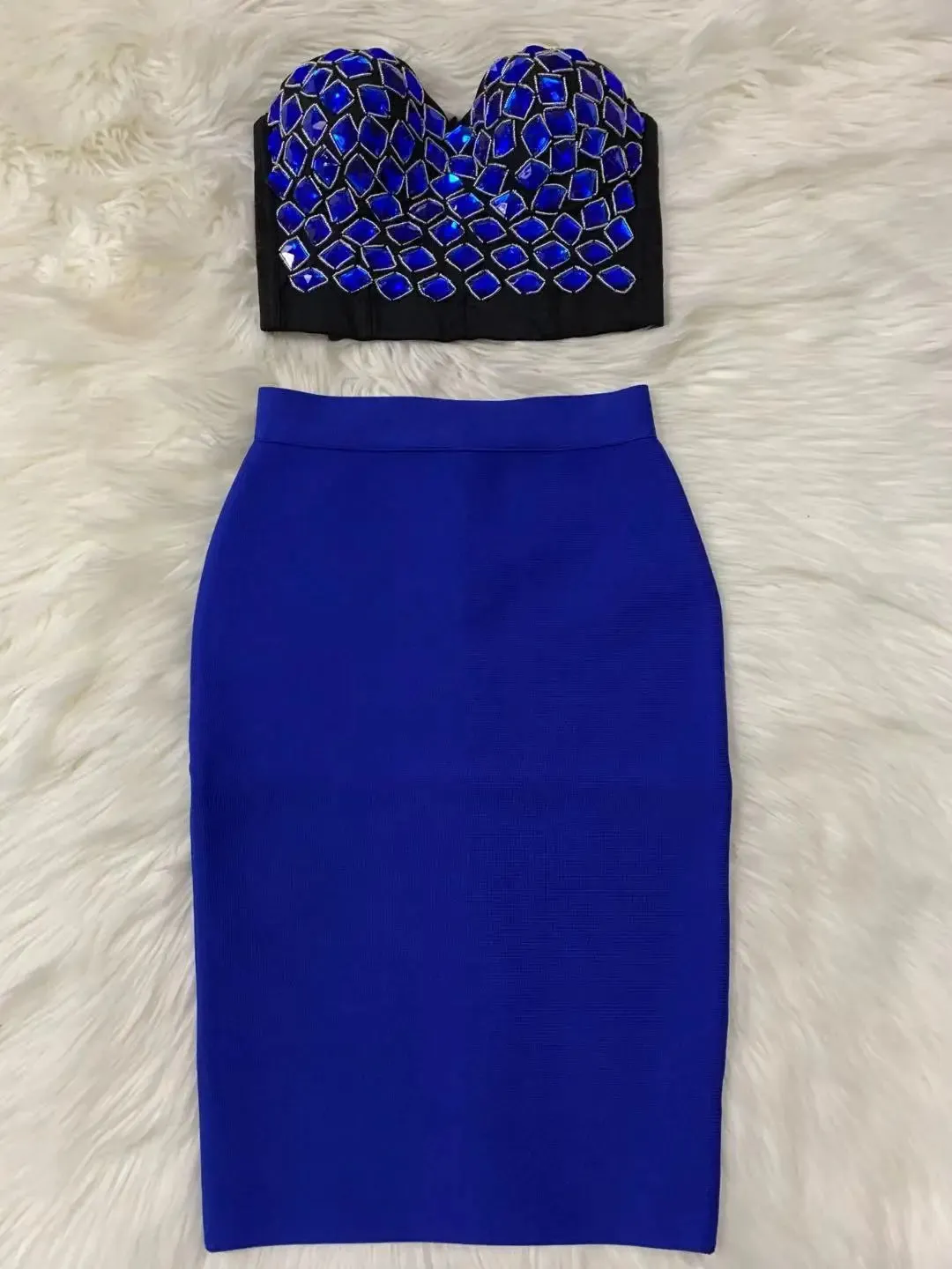 2 Pieces Set Fashion Bodycon Midi Dress