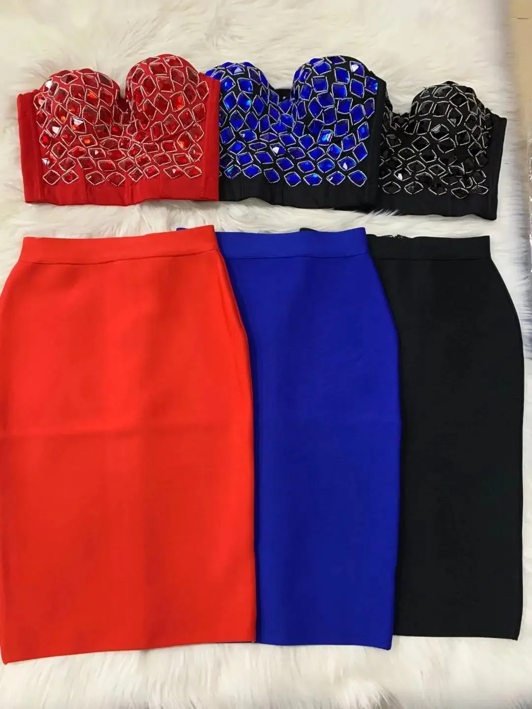 2 Pieces Set Fashion Bodycon Midi Dress