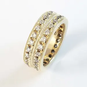 2 Row Diamond Eternity Ring Band