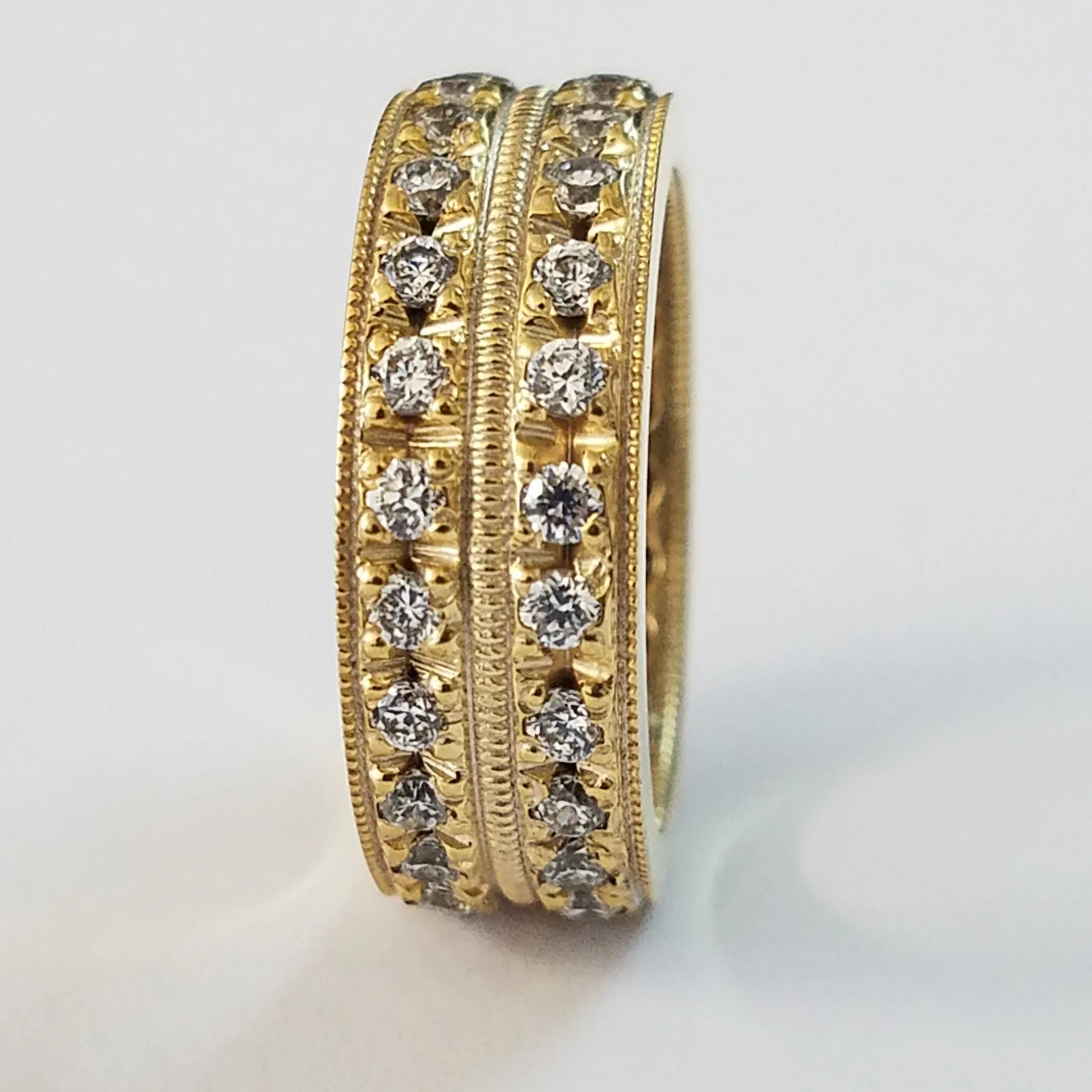 2 Row Diamond Eternity Ring Band