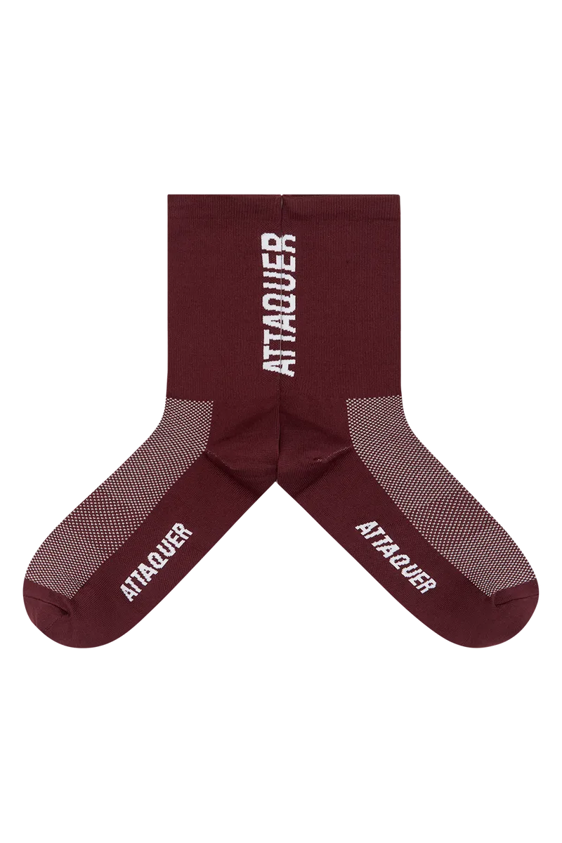 2021 Socks Vertical Logo Burgundy