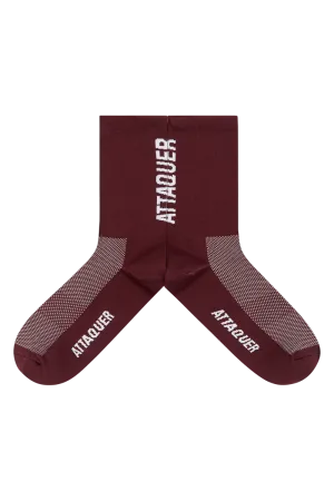 2021 Socks Vertical Logo Burgundy
