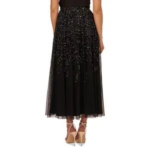 Adrianna Papell Women's Size 6 Formal Beaded Mesh Midi Skirt NWT