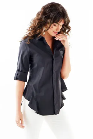 Agetha Tailored Black Poplin Shirt