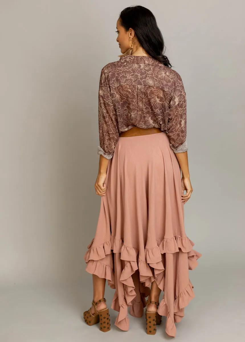 Agnes Top in Mahogany Floral