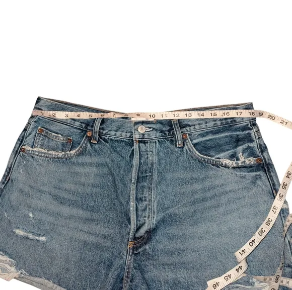 Agolde Dee Short Cotton High Rise Button Fly Jean Shorts Vintage Cut-Off Denim34