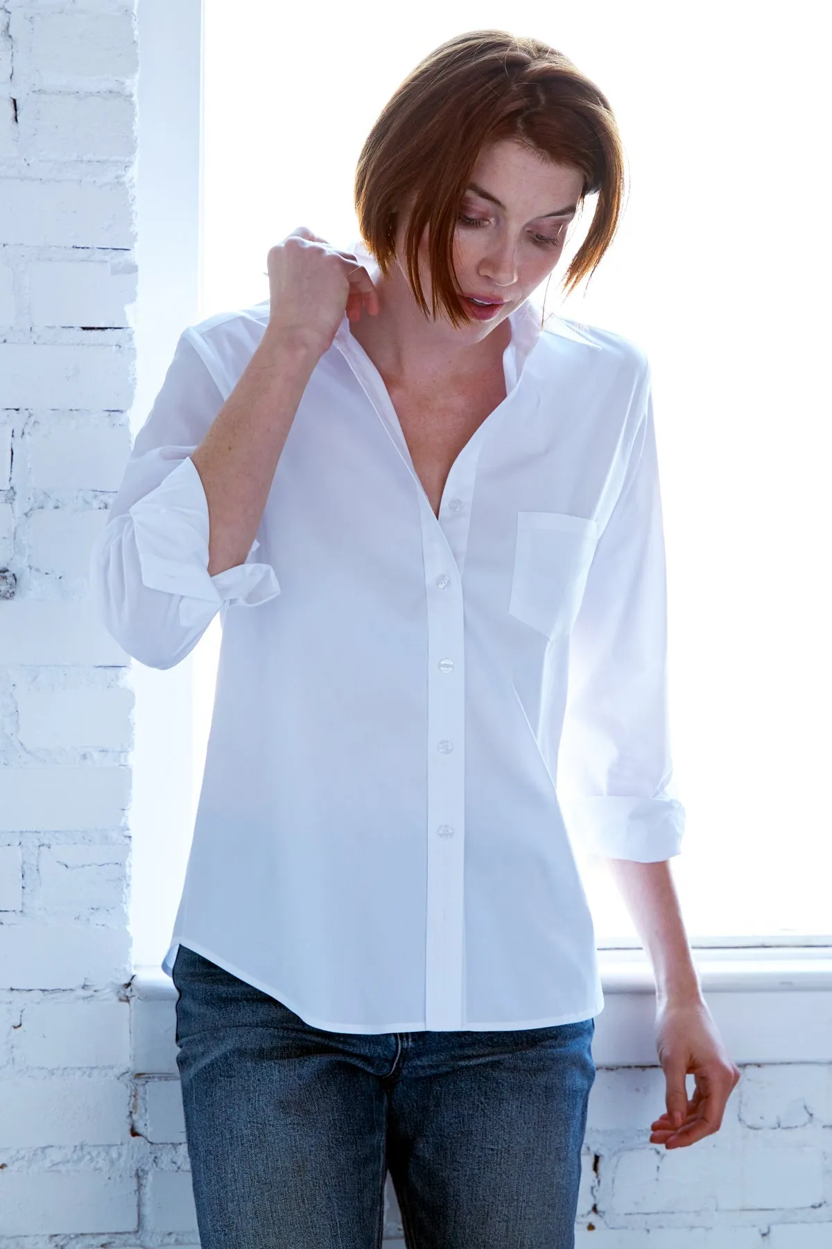 Alex White Silky Poplin Shirt