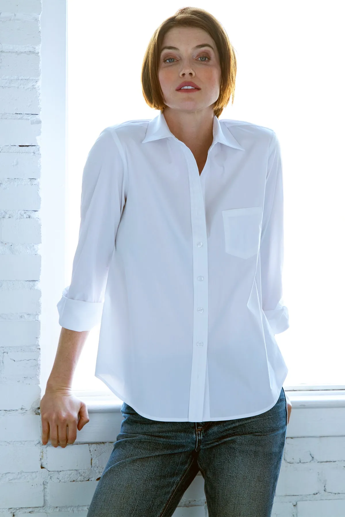 Alex White Silky Poplin Shirt