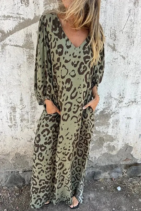 Amberly® | Stylish Loose Leopard Print Dress