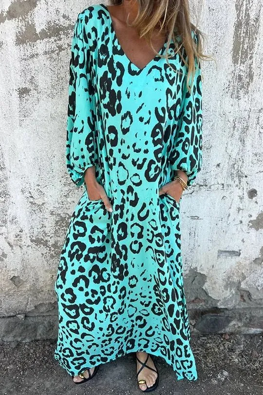 Amberly® | Stylish Loose Leopard Print Dress