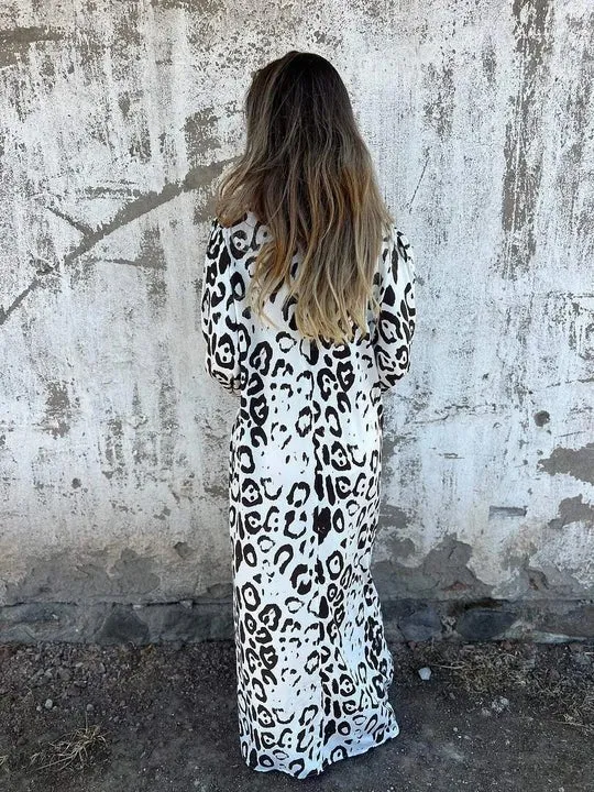 Amberly® | Stylish Loose Leopard Print Dress