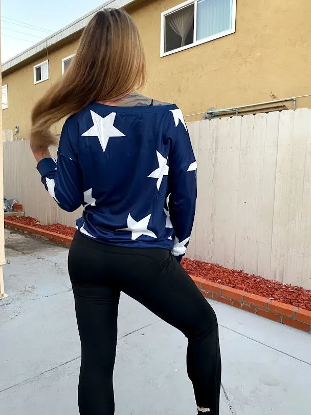 American Star Off Shoulder Sweater