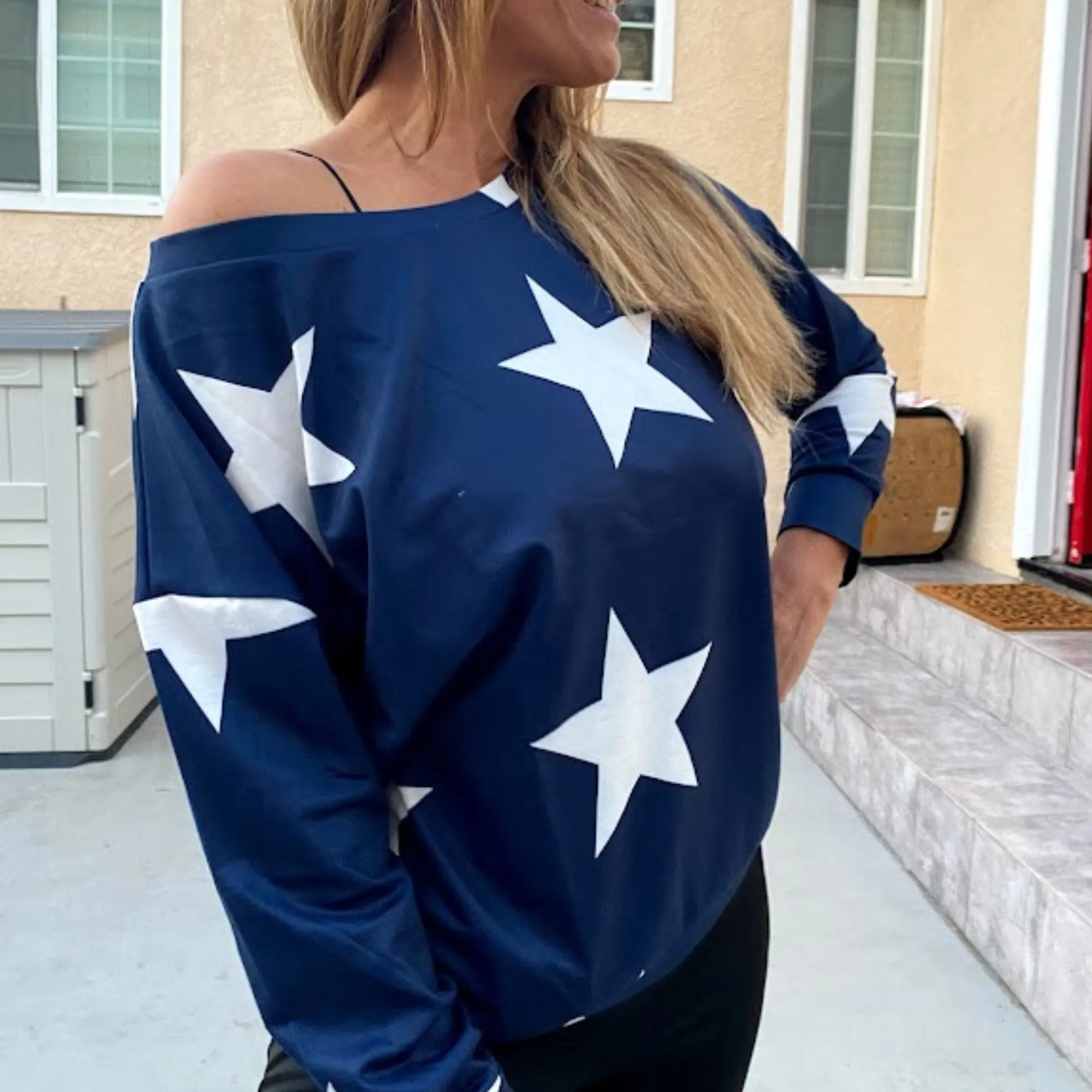 American Star Off Shoulder Sweater