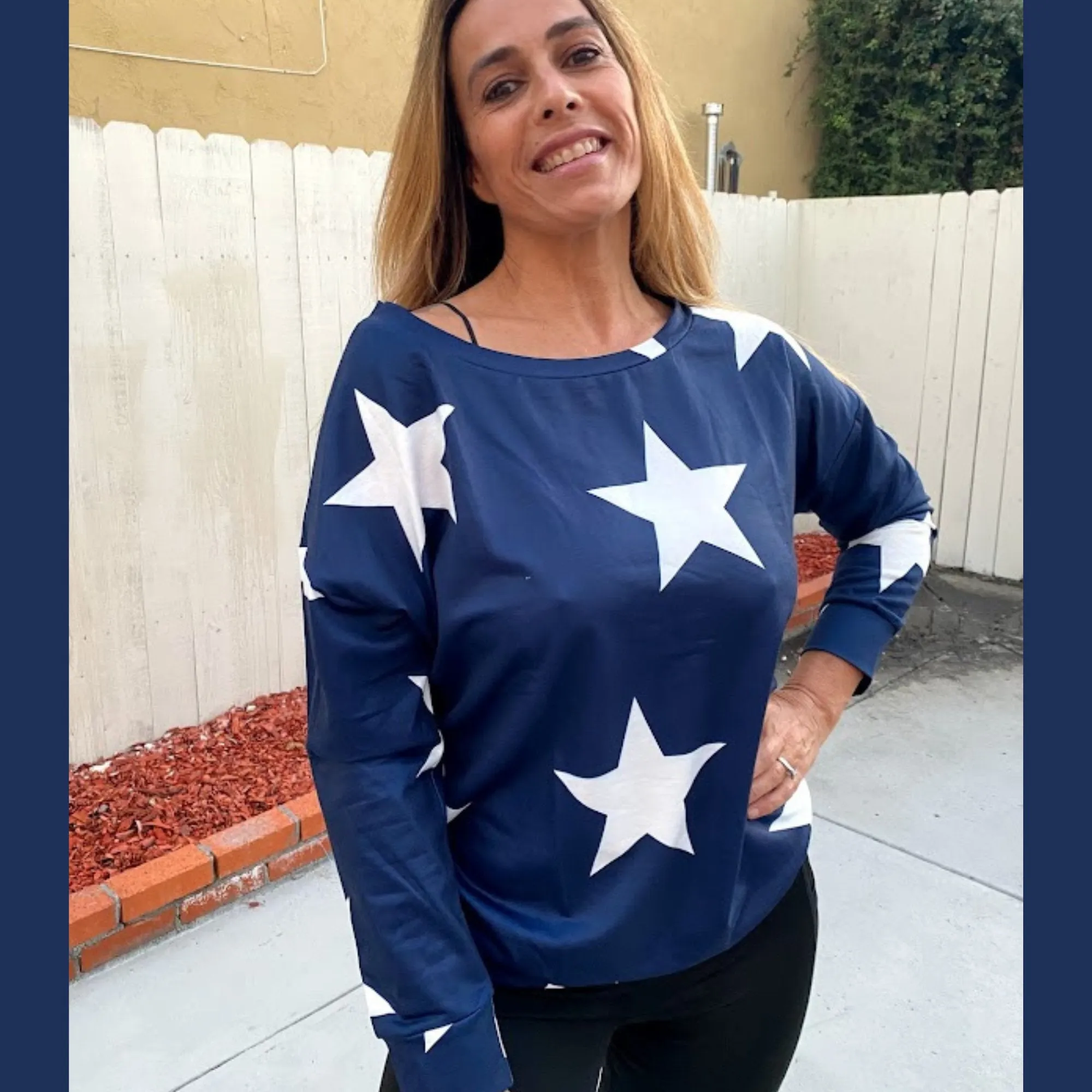 American Star Off Shoulder Sweater