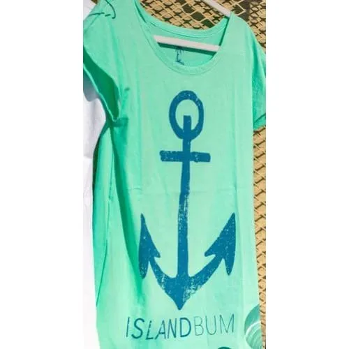 Anchor Scoop Neck Tee - Seafoam