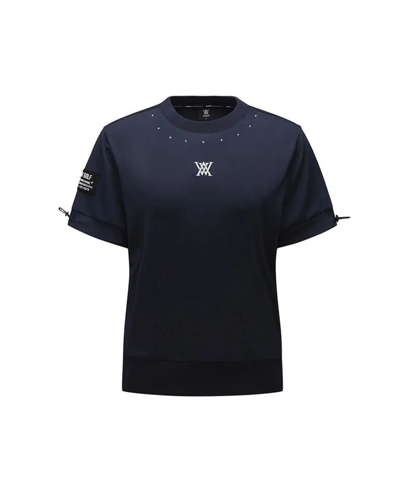 ANEW Golf: Women Beads Point Crop Short Sleeve  T-Shirt - Navy