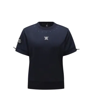ANEW Golf: Women Beads Point Crop Short Sleeve  T-Shirt - Navy