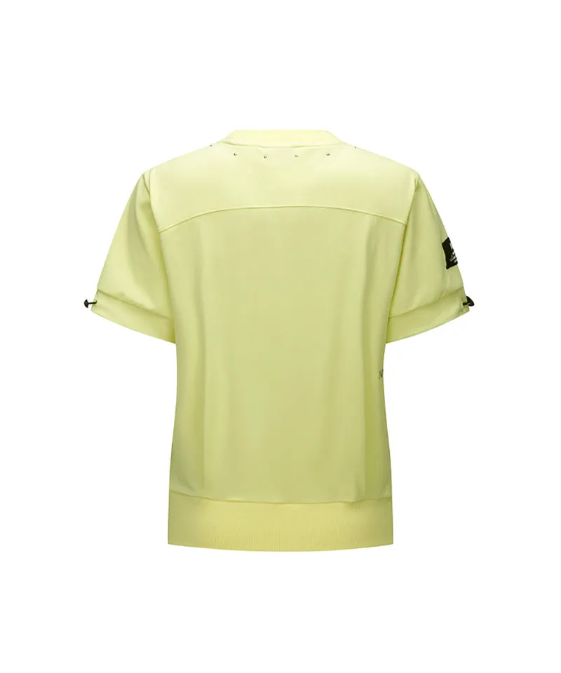 ANEW Golf: Women Beads Point Crop Short Sleeve  T-Shirt - Yellow