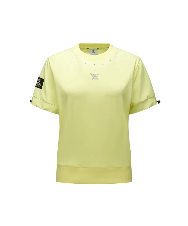 ANEW Golf: Women Beads Point Crop Short Sleeve  T-Shirt - Yellow