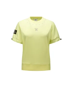 ANEW Golf: Women Beads Point Crop Short Sleeve  T-Shirt - Yellow