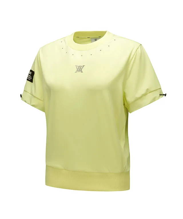 ANEW Golf: Women Beads Point Crop Short Sleeve  T-Shirt - Yellow