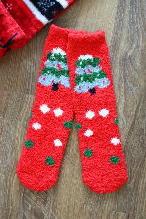 Around The Tree Fuzzy Socks