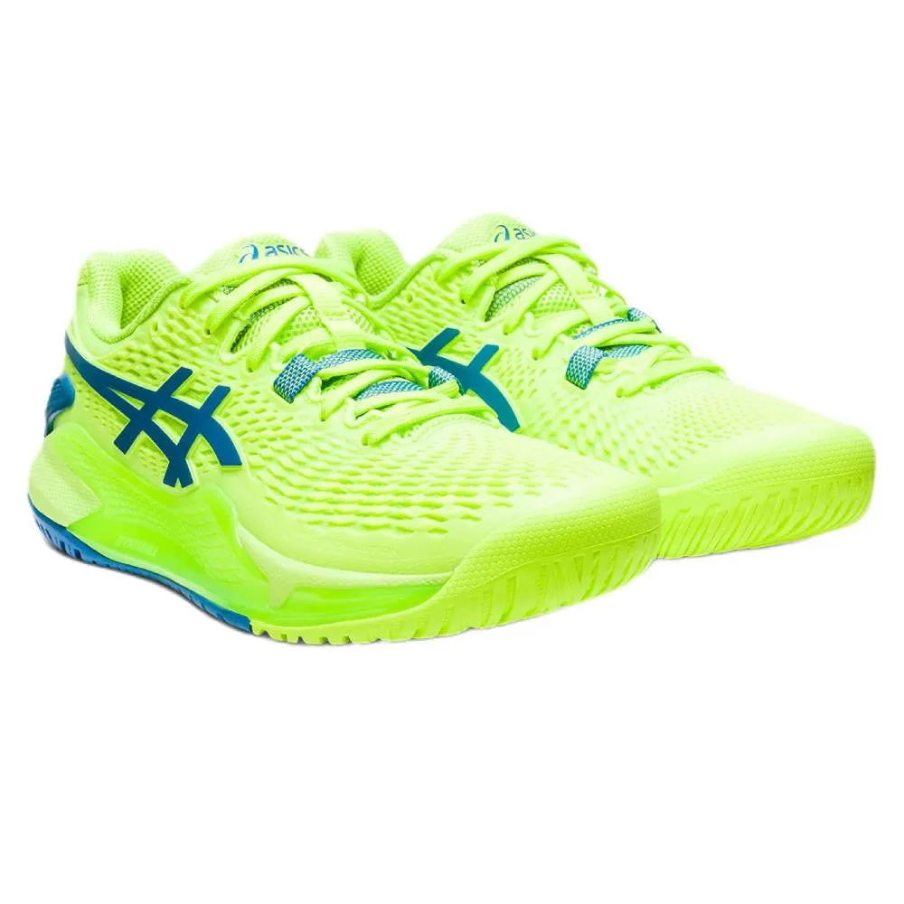 Asics Gel Resolution 9 Women's Tennis Shoe (Green/Blue)