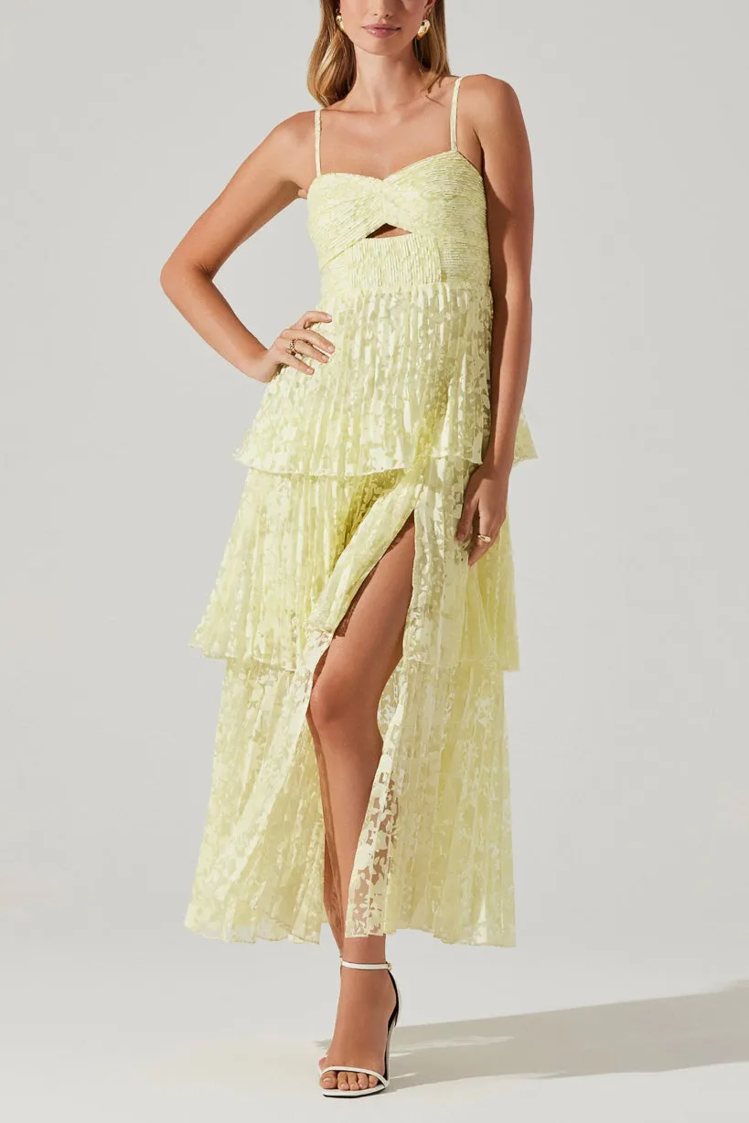 ASTR Emmi Tiered Keyhole Cutout Maxi Dress