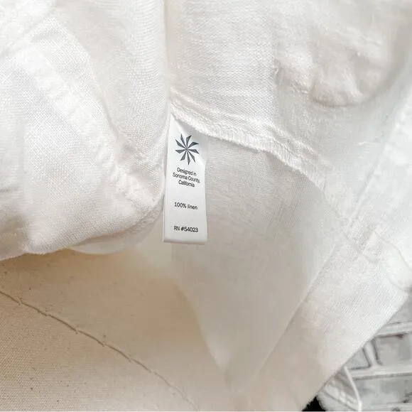 Athleta Wander bout White Linen Sleeveless Belted Utilitarian Sleeveless Vest S