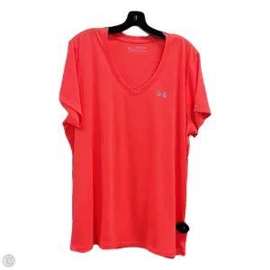 Athletic Top Short Sleeve By Under Armour In Orange, Size: 1x
