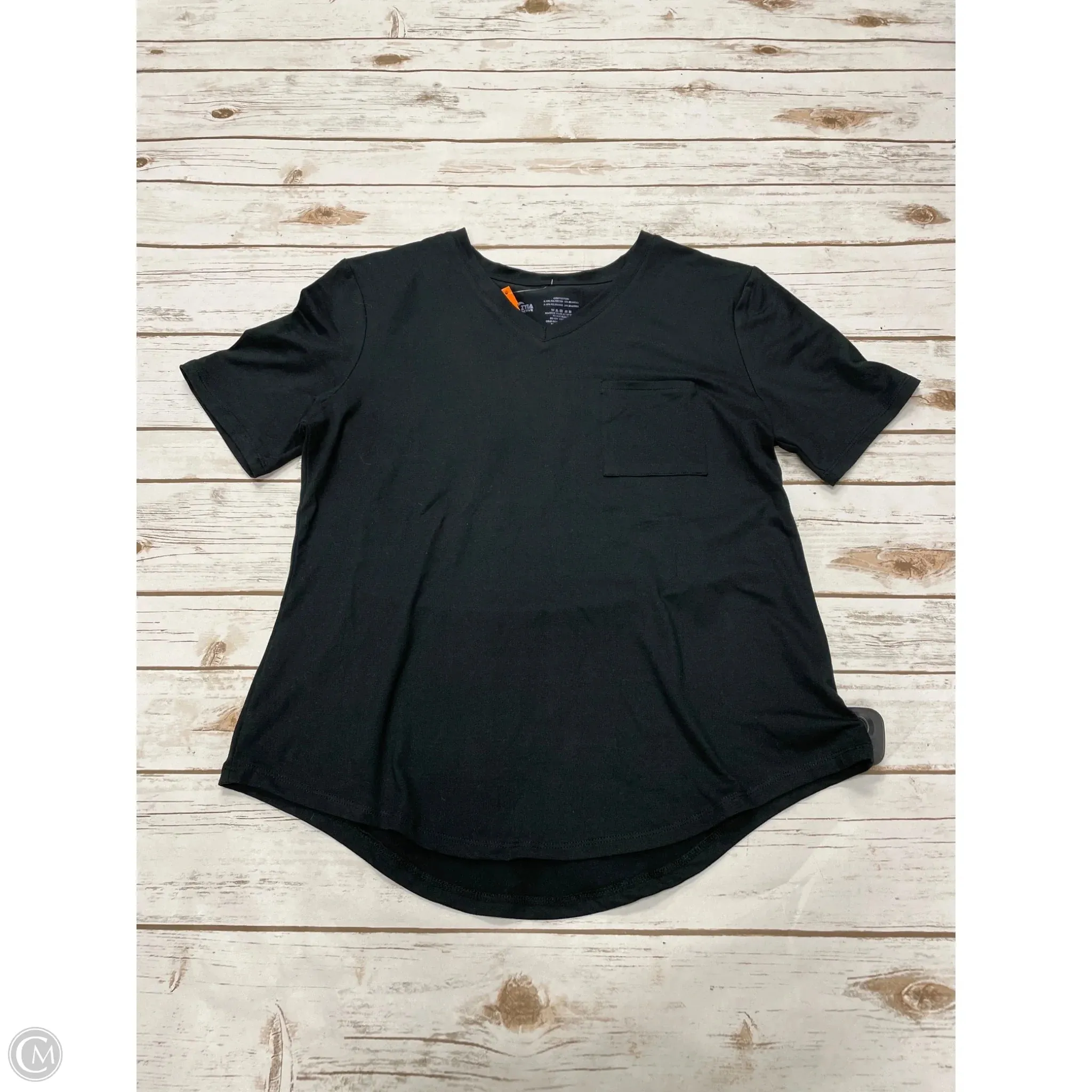 Athletic Top Short Sleeve By Zyia In Black, Size: L