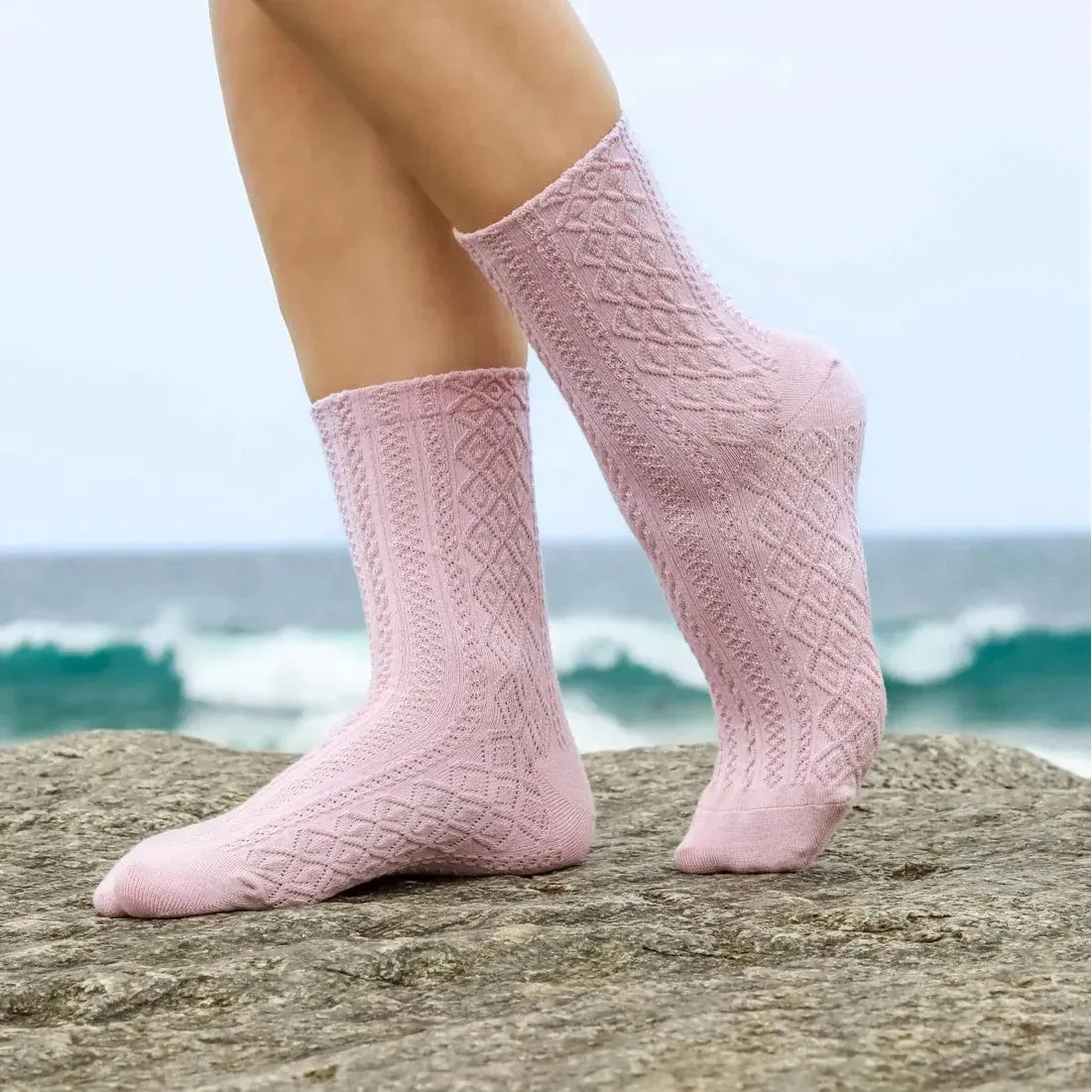 Bambukas Womens Bamboo Blush Textured Socks