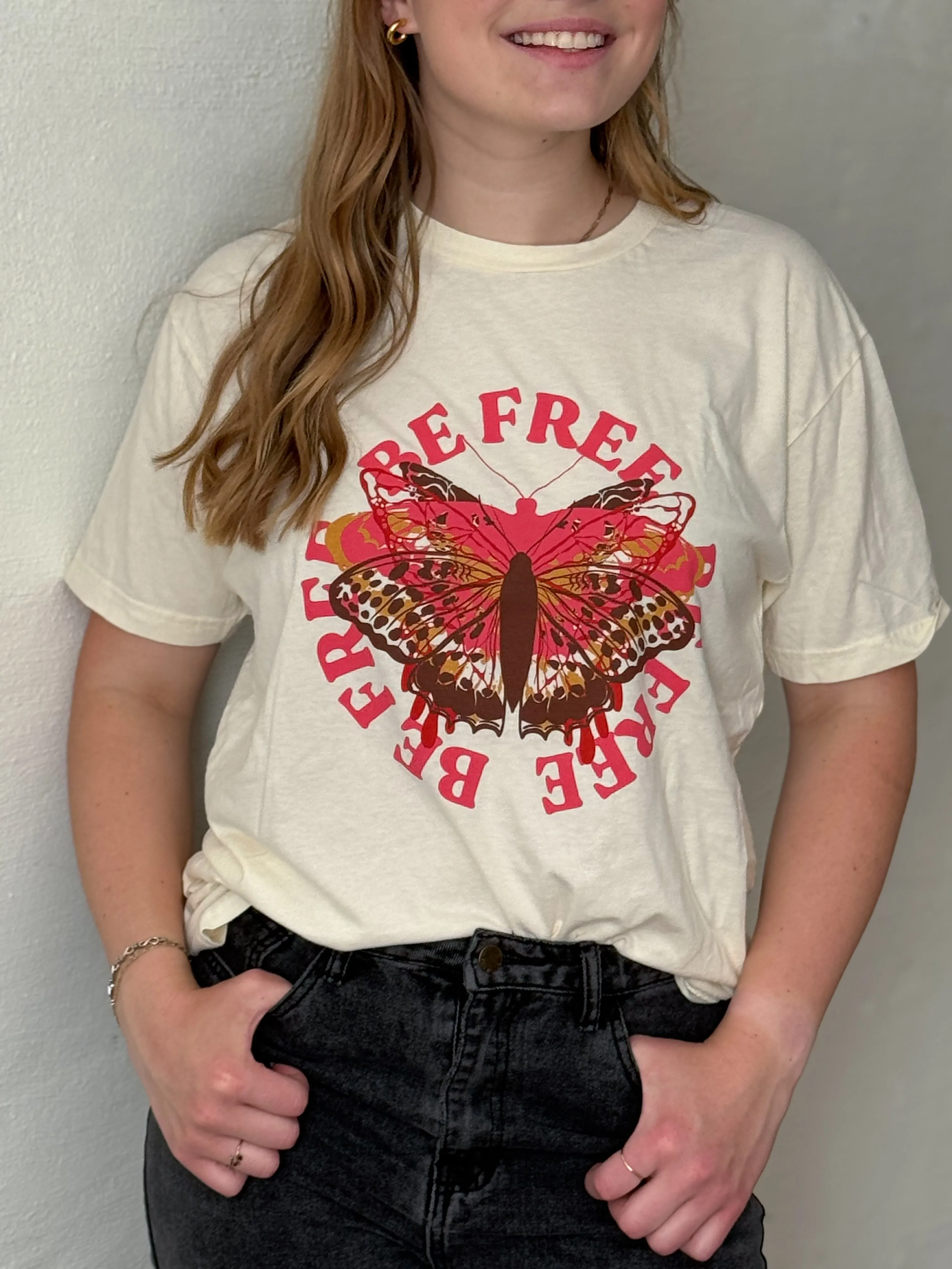 Be Free Tee in Washed Natural