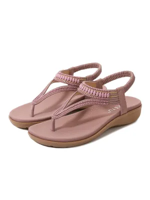 Beaded Slingback Slides Flat Sandals - Siketu