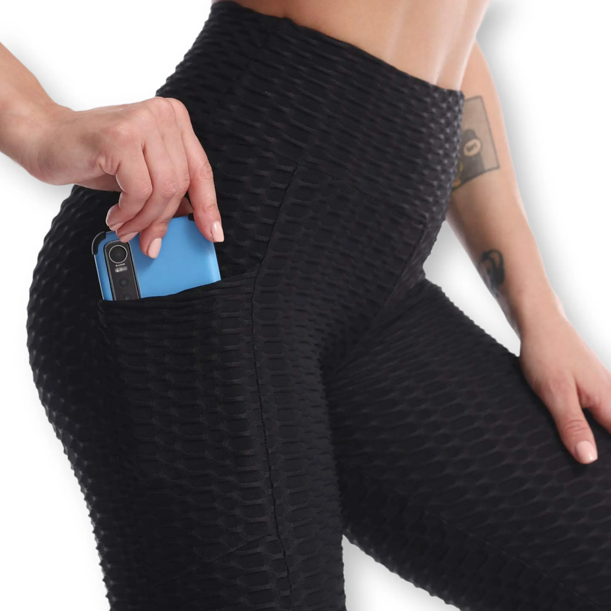 Bebe Fashion Honeycomb Textured Leggings w/ Pockets