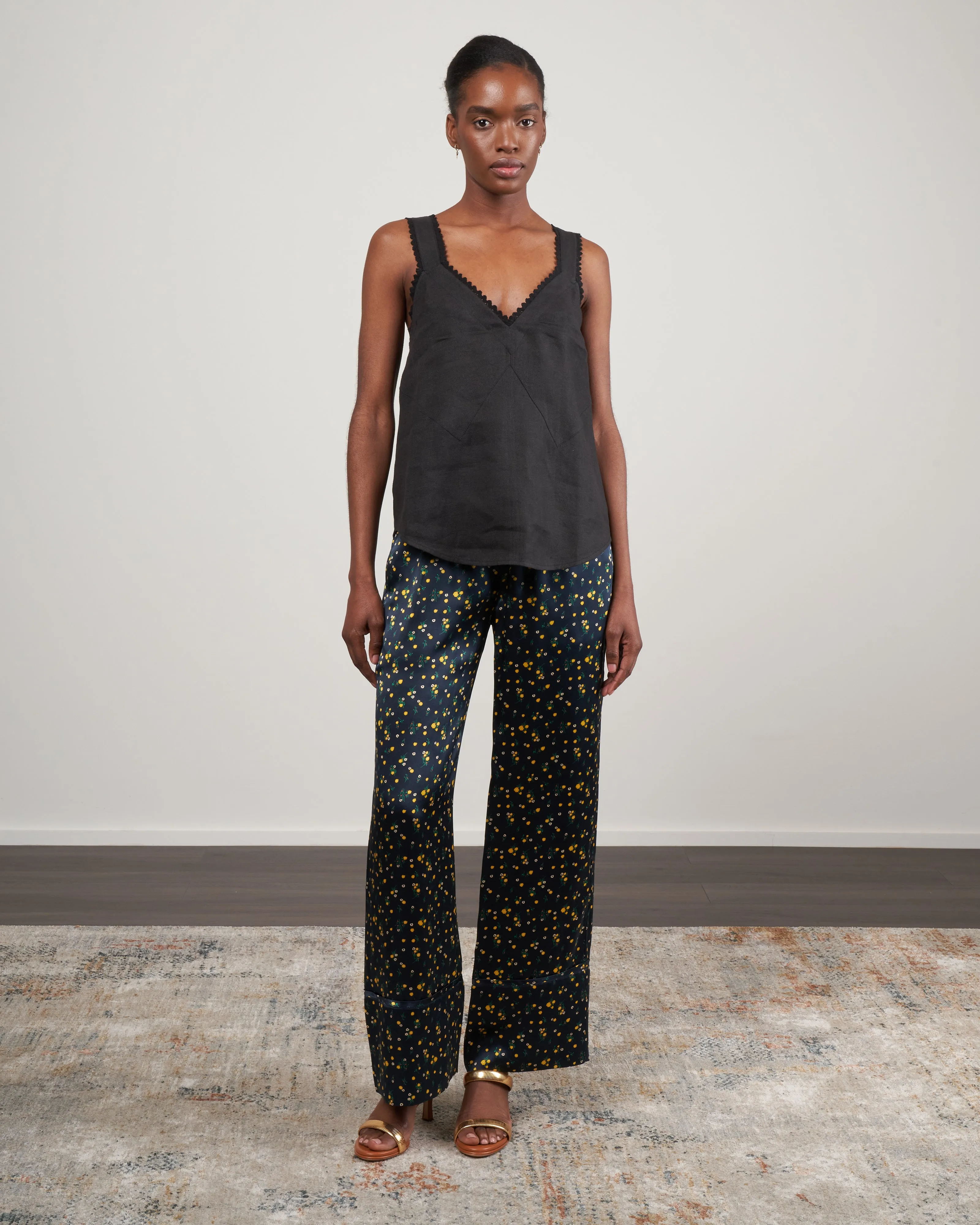 bella relaxed pant - ditsy floral