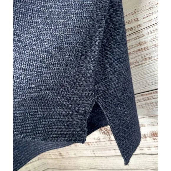 Benedetta B Women's Merino Wool Cashmere Blend Knit Pullover Sweater Navy Medium