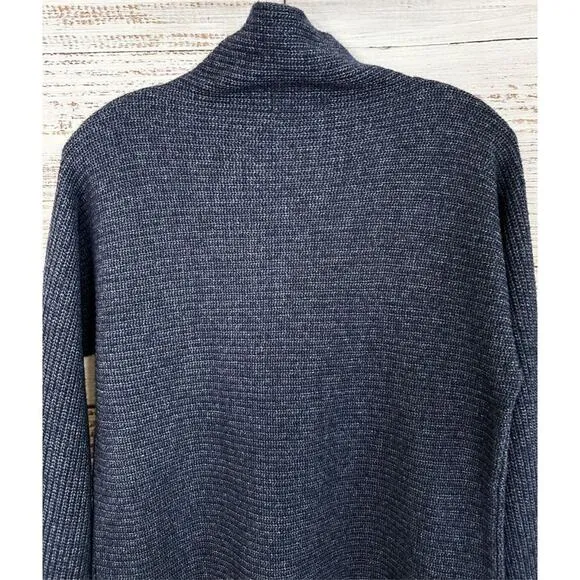 Benedetta B Women's Merino Wool Cashmere Blend Knit Pullover Sweater Navy Medium