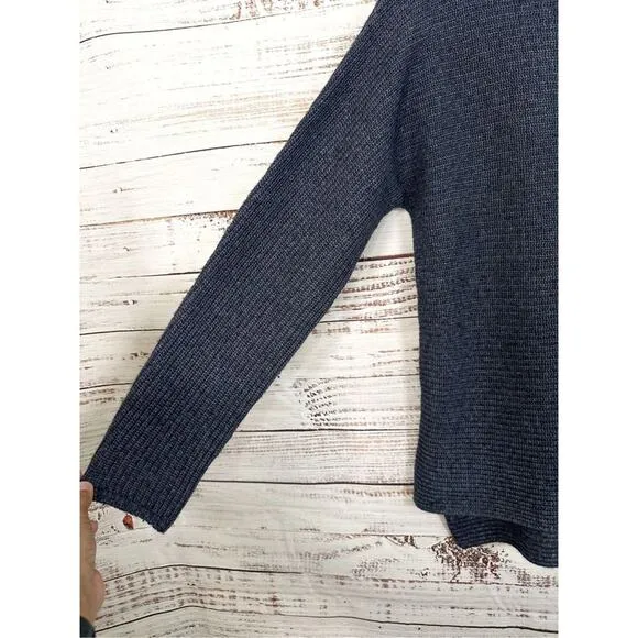 Benedetta B Women's Merino Wool Cashmere Blend Knit Pullover Sweater Navy Medium