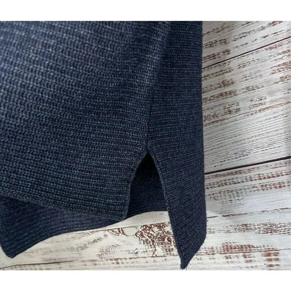 Benedetta B Women's Merino Wool Cashmere Blend Knit Pullover Sweater Navy Medium