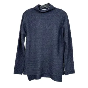 Benedetta B Women's Merino Wool Cashmere Blend Knit Pullover Sweater Navy Medium