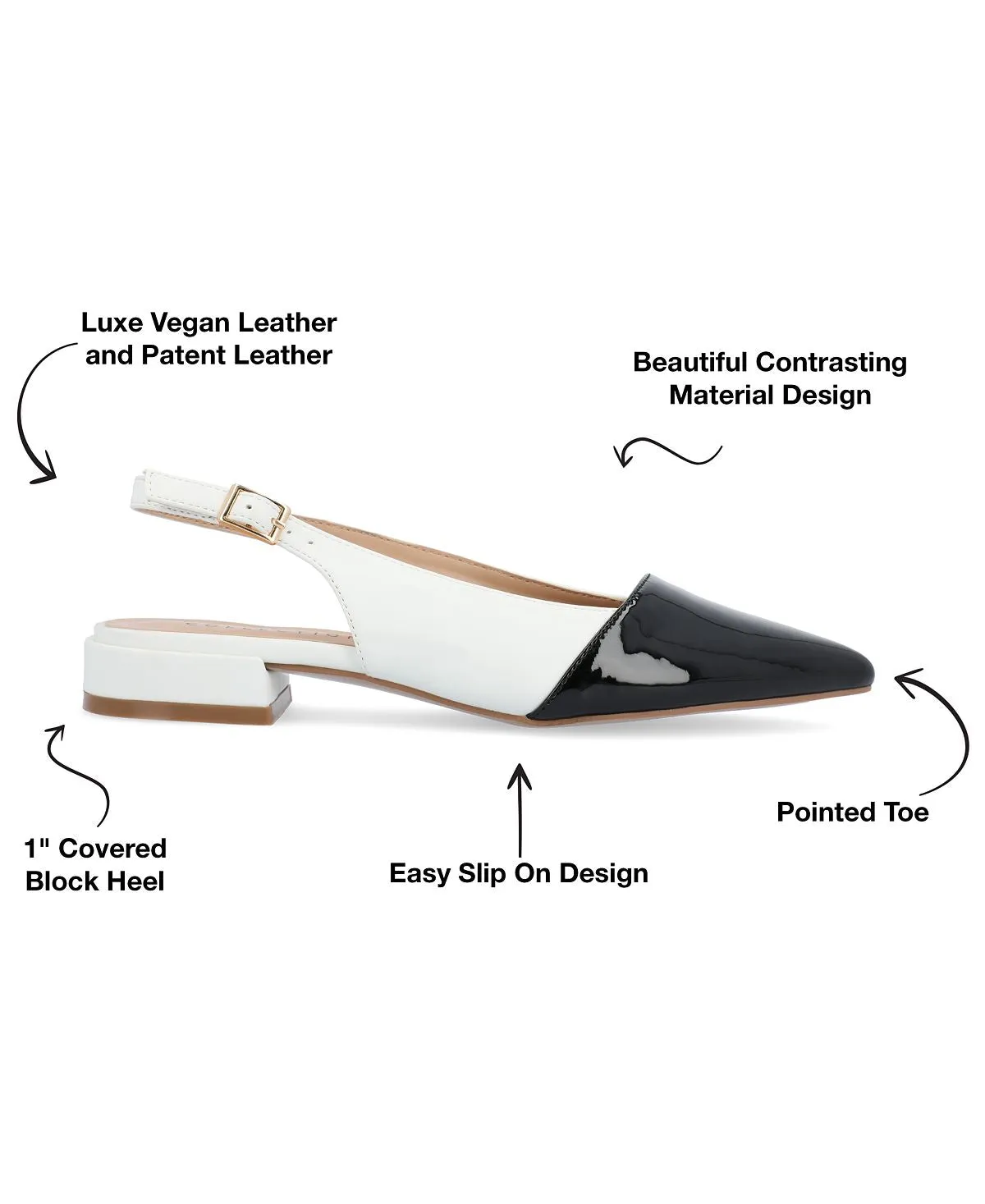 Bertie Journee Collection Women's Two-Tone Flats, White