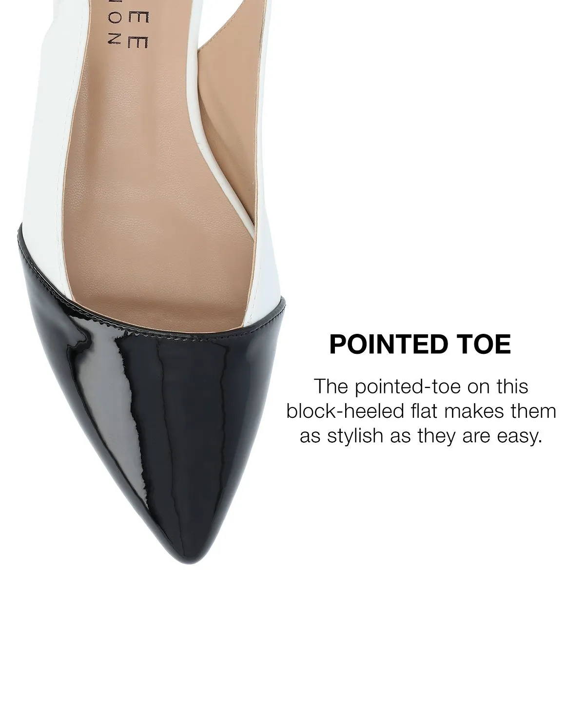 Bertie Journee Collection Women's Two-Tone Flats, White