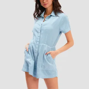 Billabong Gigi Twill Playsuit Chambray - Womens