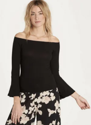 Billabong Women's Out There off the shoulder Top | Off Black