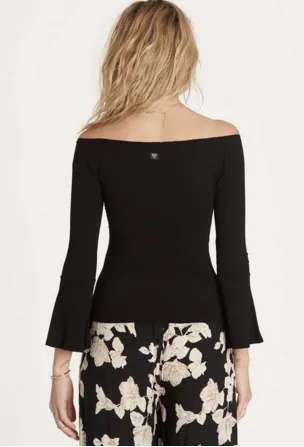Billabong Women's Out There off the shoulder Top | Off Black