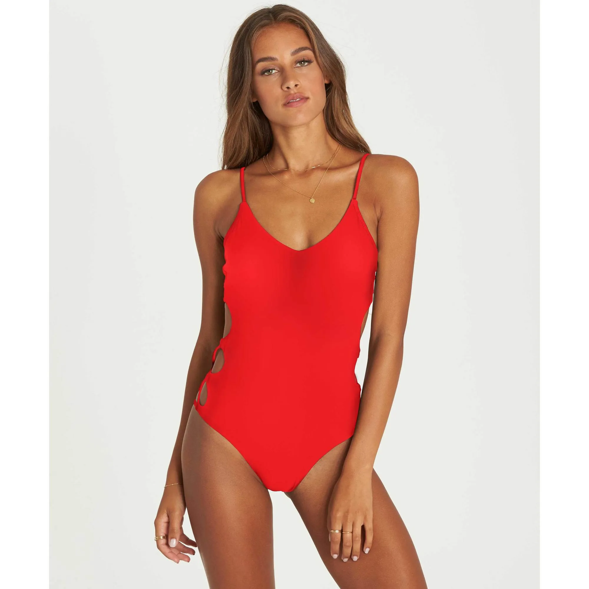 Billabong Women's Sol Searcher One Piece Swimsuit | Black Pebble, Clay, Chili Pepper